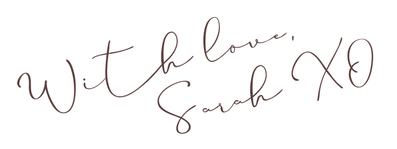 With love, Sarah XO